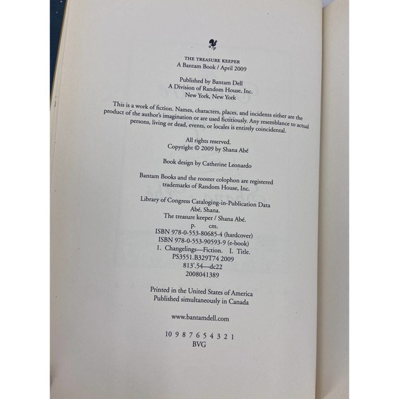 Treasure Keeper by Shana Abe 2009 First Edition Hard Cover Book w/Dust Jacket - Picture 3 of 4